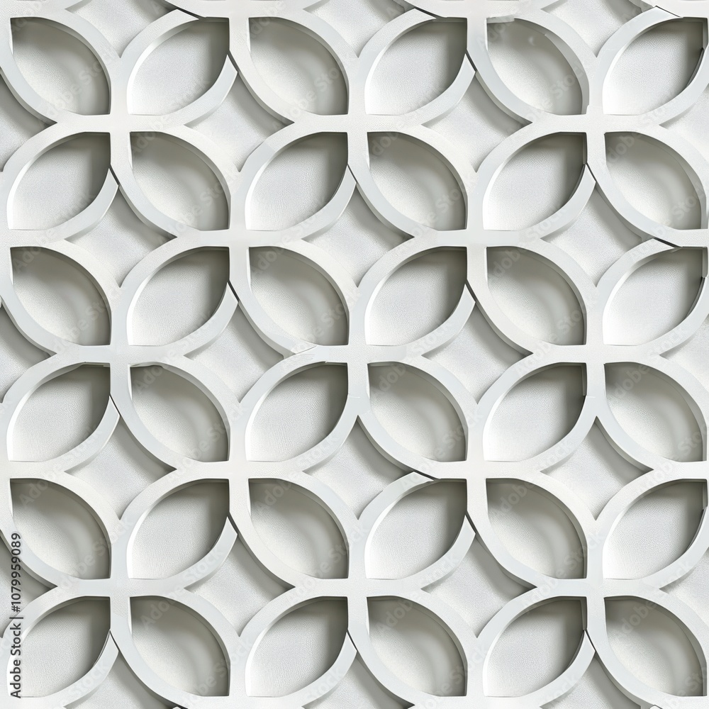Poster intricate white textured wall pattern with geometric shapes creating a modern and elegant design for