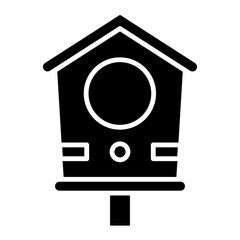Illustration of Bird House Glyph Icon
