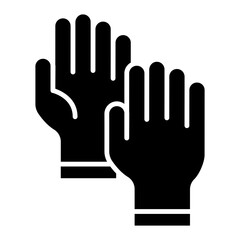 Illustration of Hand Gloves Glyph Icon