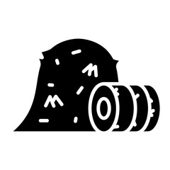 Illustration of Hay Bale Glyph Icon