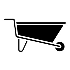 Illustration of Wheelbarrow Glyph Icon