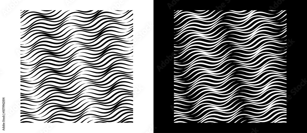 Poster abstract background with waves. art lines design, sea concept, logo, print or icon. black shape on a