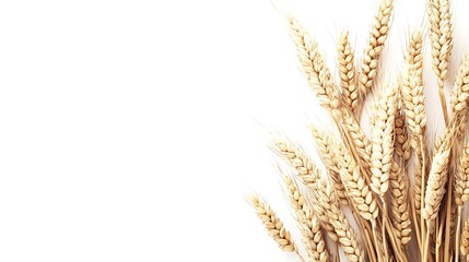Fototapeta premium Wheat Stalks on White Background