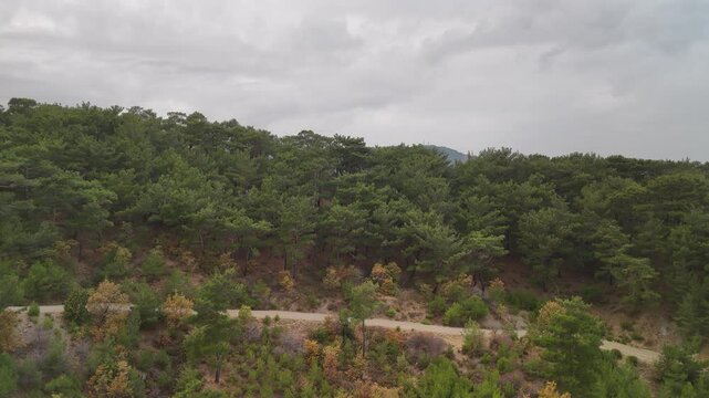 enduro motorcycle driving on mountain road
