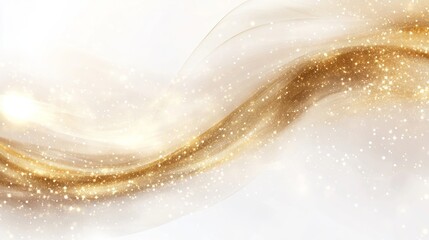Naklejka premium Bright golden wind filled with magical dust and sparkling stars, forming a beautiful flowing streak