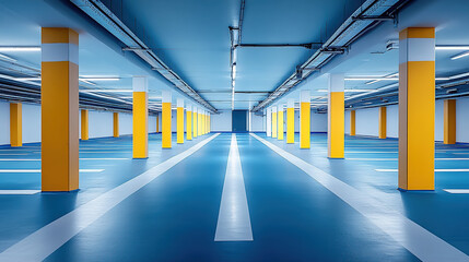 Fototapeta premium Simple, clean underground parking