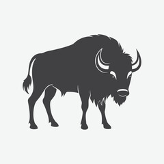 Buffalo Silhouette Vector Isolated on White Background Perfect for Design Projects and Illustrations