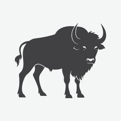 Buffalo Silhouette Vector Isolated on White Background Perfect for Design Projects and Illustrations