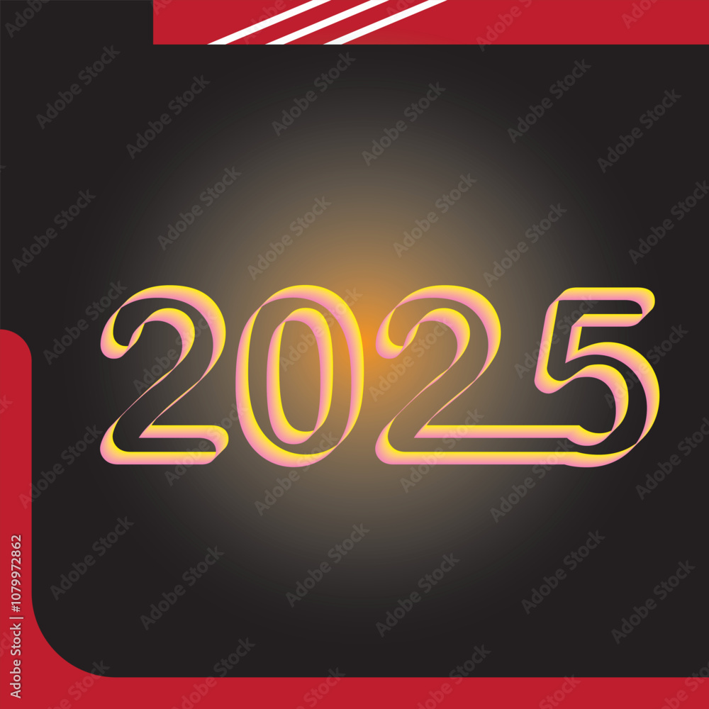 Fototapete card or banner to wish a happy new year 2025 in gold the 0 is a clock on a dark blue gradient backgr