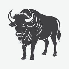 Buffalo Silhouette Vector Isolated on White Background Perfect for Design Projects and Illustrations