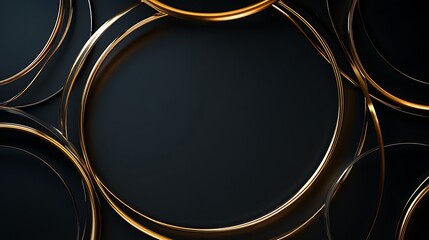 Abstract Circular Background with Golden Accents