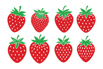 Strawberry silhouette vector bundle illustration, Strawberry silhouette