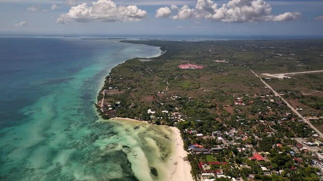 Bantayan Island At The Northernmost Tip of Cebu In The Philippines. Aerial Drone Shot