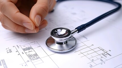 A close-up view of a stethoscope, a symbol of healthcare and medical expertise