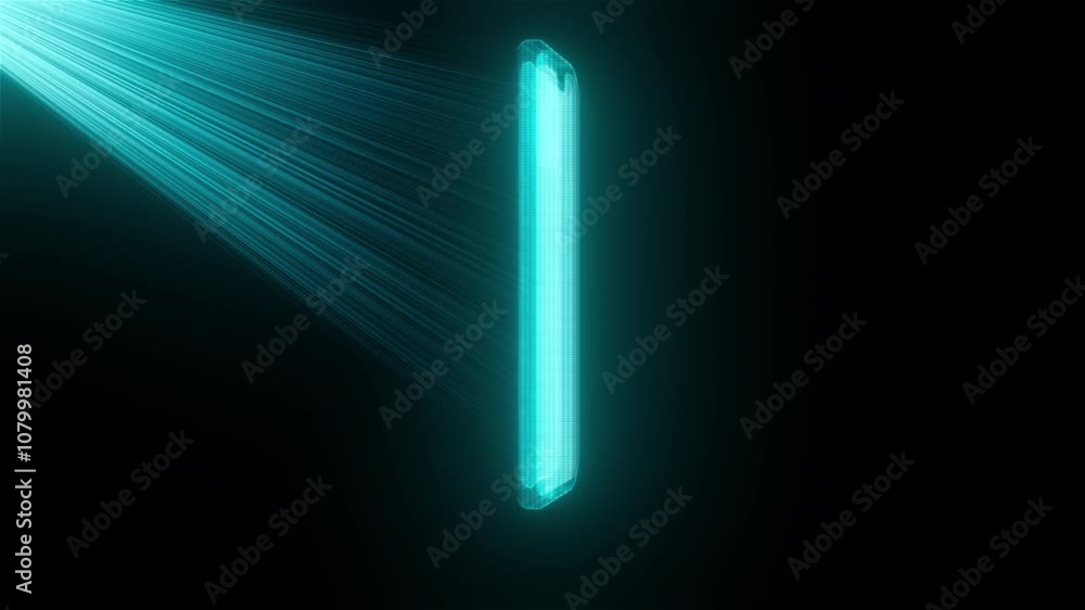 Poster hologram smartphone. computer generated 3d render