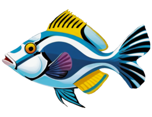 fish in the water color