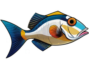 Picasso Triggerfish cartoon