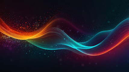 Naklejka premium Abstract Tech Background with Data Streams Connected Nodes and AI-Inspired Elements Creating a Modern Scene of Digital Innovation and Connectivity.