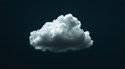 Naklejka premium Isolated, softly glowing white cloud hovering against a black background, highly detailed and textured