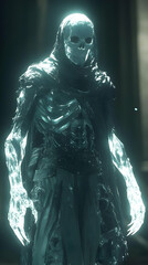 3D Illustration Grim Reaper, Skeleton, Dark, Fantasy, Gothic, Horror, Death, Spooky, Magic, and Supernatural
