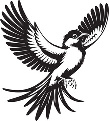 BLACK AND WHITE BIRD VECTOR
