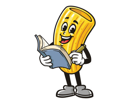 recommend clip art: Macaroni with book, Cartoon Mascot Illustration Character Vector Clip-art Hand-drawn Logo Design