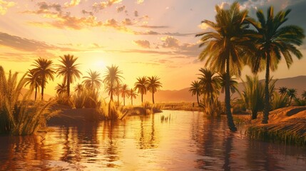 Obraz premium Sunset Oasis