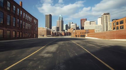 Fototapeta premium Asphalt Road Leading to the Skyscrapers of Dubai