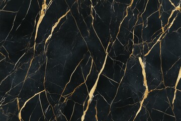 Luxurious Black and Gold Cracked Marble Texture with Kintsugi Inspired Design
