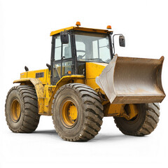 Fototapeta premium Front-end loader with a large bucket for moving material. isolated on transparent background