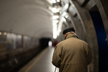 Grandpa on a tube station