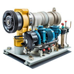 Water pump with visible hoses and controls. isolated on transparent background