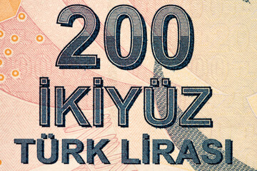 Turkish money macro detail shot (focus is specially adjusted)