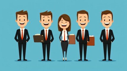 Smiling Team of Professionals in Business Attire