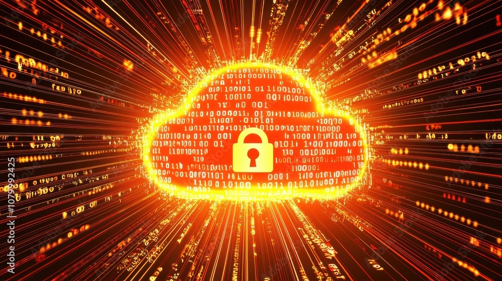 Poster secure cloud storage with data encryption concept