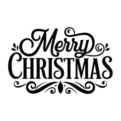 Obraz premium Festive Christmas Message. New Year’s Black Font. Holiday Greeting Typography. Bold Merry Christmas Text. Modern Greeting Design.