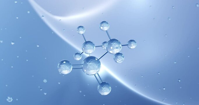 Methylsulfonylmethane rotating molecular structure, 3d model of molecule, sulfones, looped video