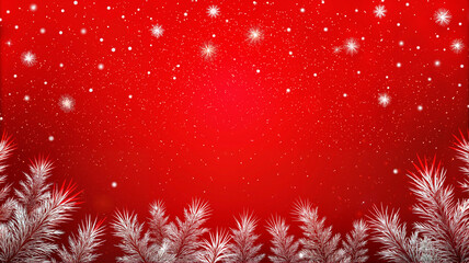 Red background with sparkling snowflakes	