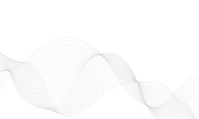 Fototapeta premium Technology and business gray and white wave lines on transparent background. Frequency sound wave, twisted curve lines with blend effect.