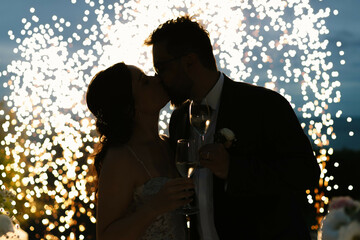 Bride. Shots of a traditional and elegant Italian style wedding. Elegant wedding setup.	