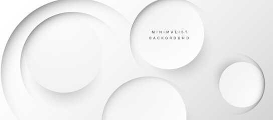 Modern abstract white background with circular layers.
