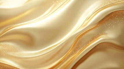 Flowing golden fabric with a smooth, silky texture
