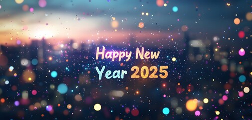 Celebrate the New Year 2025 with vibrant colors and festive lights