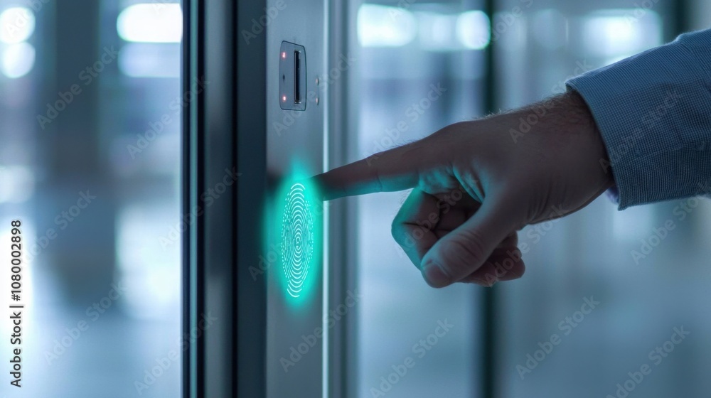 Poster hand using fingerprint scanner for secure access