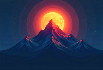 sunset in the mountains