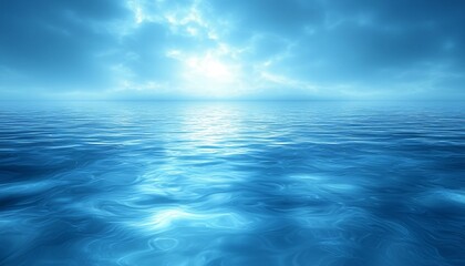 Obraz premium A calming abstract blue gradient background, ideal for winter-themed designs, promoting tranquility for advertising, digital art, or websites.