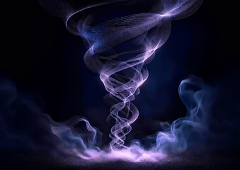 Blue and purple smoke on black background. Abstract background for design.