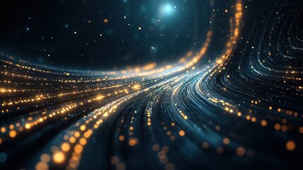 Obraz premium Glowing Tech Lines: Abstract Dark Background