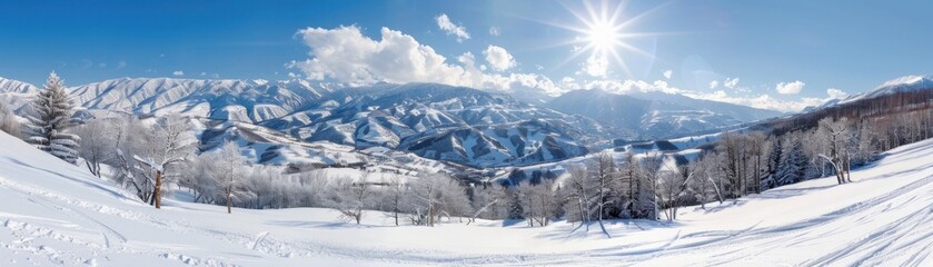Breathtaking morning winter mountain landscape with pristine snow and clear skies, highlighting Switzerland's beauty and serene alpine scenery