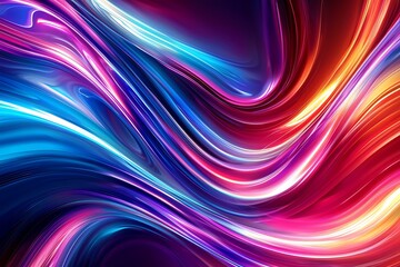 Abstract neon wave design for hi-tech wallpaper or landing page.